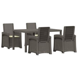 vidaXL Ensemble de salle &agrave; manger pour jardin 5 pc Gris clair et Cr&egrave;me