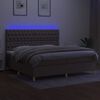 vidaXL Sommier &agrave; lattes de lit et matelas et LED Taupe 200x200cm Tissu