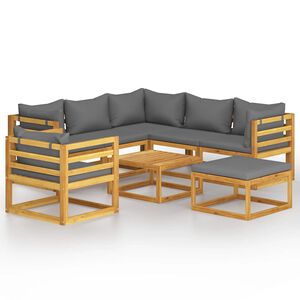 vidaXL Salon de jardin 8 pcs avec coussin Bois d'acacia solide