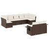 vidaXL Salon de jardin avec coussins 9 pcs marron r&eacute;sine tress&eacute;e