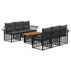 vidaXL Ensemble de canap&eacute; de jardin 7 pc Noir et Gris fonc&eacute; polyrotin