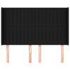vidaXL T&ecirc;te de lit avec oreilles Noir 147x16x118/128 cm Tissu