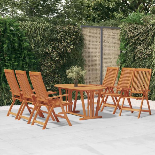 vidaXL Ensemble &agrave; manger de jardin 7 pcs Bois d'eucalyptus massif
