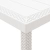 vidaXL Table de jardin pour repas Blanc 150 x 100 x 73 cm polyrotin