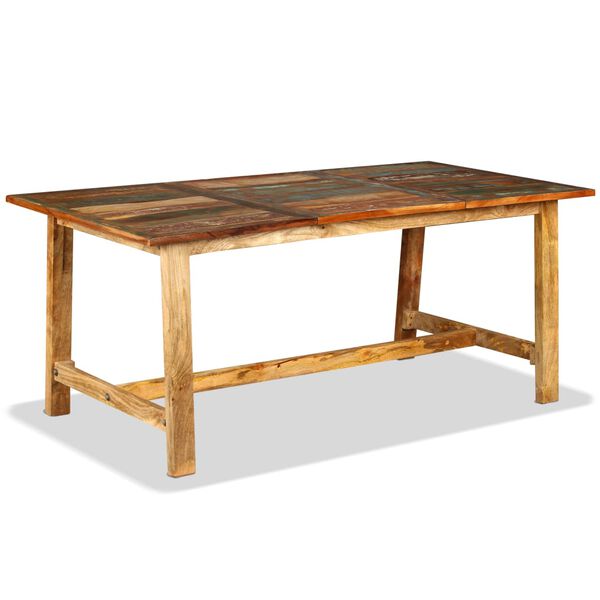 vidaXL Table de salle &agrave; manger Bois de r&eacute;cup&eacute;ration massif 180 cm