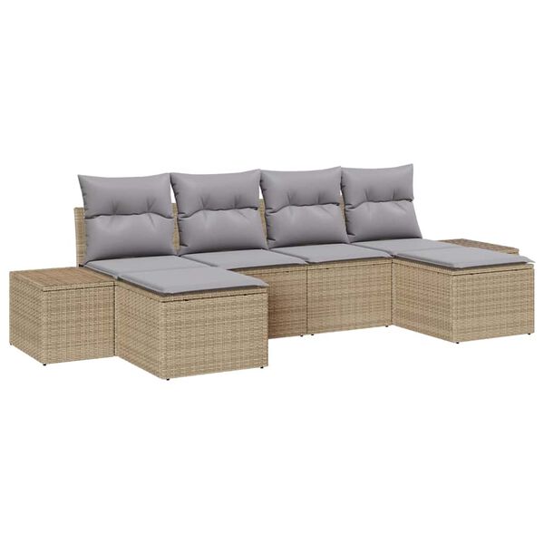 vidaXL Ensemble de canapé de jardin 4 pcs Beige et Gris clair