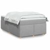 vidaXL Sommier &agrave; lattes de lit avec matelas Gris clair 120x200cm Tissu
