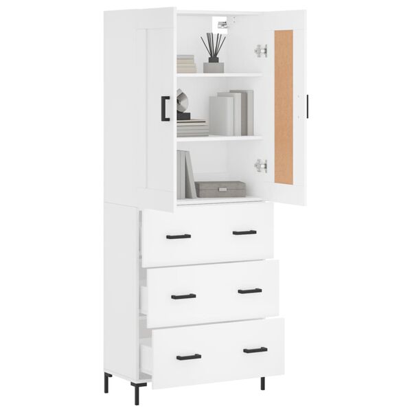vidaXL Buffet haut Blanc 69,5x34x180 cm Bois d'ingénierie