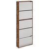 vidaXL Armoire &agrave; chaussures miroir 5 niveaux ch&ecirc;ne fum&eacute; 63x17x169,5 cm