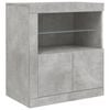 vidaXL Buffet avec lumières LED gris béton 162x37x67 cm