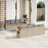 vidaXL Salon de jardin avec coussins 9 pcs beige r&eacute;sine tress&eacute;e