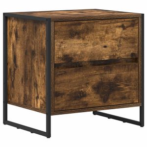 vidaXL Table de chevet Ch&ecirc;ne Fum&eacute; 50 x 39,5 x 50 cm Bois d'ing&eacute;nierie