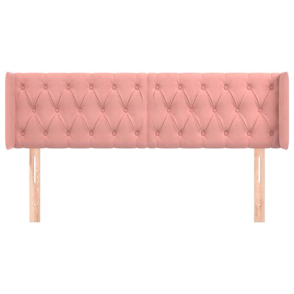 vidaXL T&ecirc;te de lit avec oreilles Rose 147x16x78/88 cm Velours