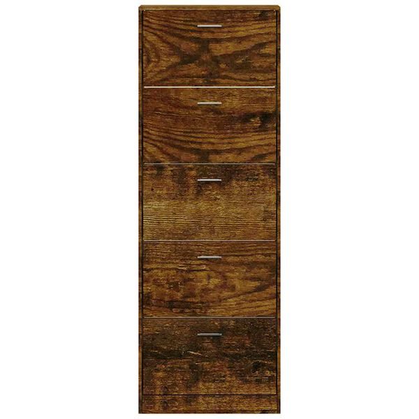 vidaXL Armoire &agrave; chaussures Ch&ecirc;ne fum&eacute; 59x17x169 cm Bois d'ing&eacute;nierie