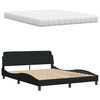 vidaXL Lit avec matelas Hanko noir 160x200 cm tissu