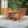 vidaXL Ensemble &agrave; manger de jardin 7 pcs Bois d'acacia massif 120-170 cm