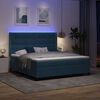 vidaXL Lit &agrave; Ressorts avec Matelas LED Bleu 180 x 200 cm Velours