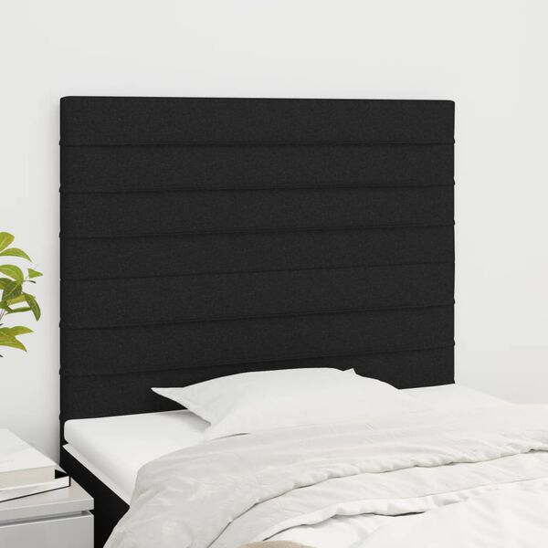 vidaXL T&ecirc;te de lit Noir 80x5x118/128 cm Tissu