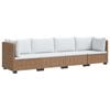 vidaXL 4 pc Ensemble de salon en rotin avec coussins GENDT Naturel