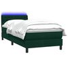 vidaXL Sommier &agrave; lattes de lit et matelas et LED vert fonc&eacute; 90x220 cm velours