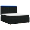 vidaXL Lit boxspring LED avec matelas Noir 180 x 200 cm Tissu