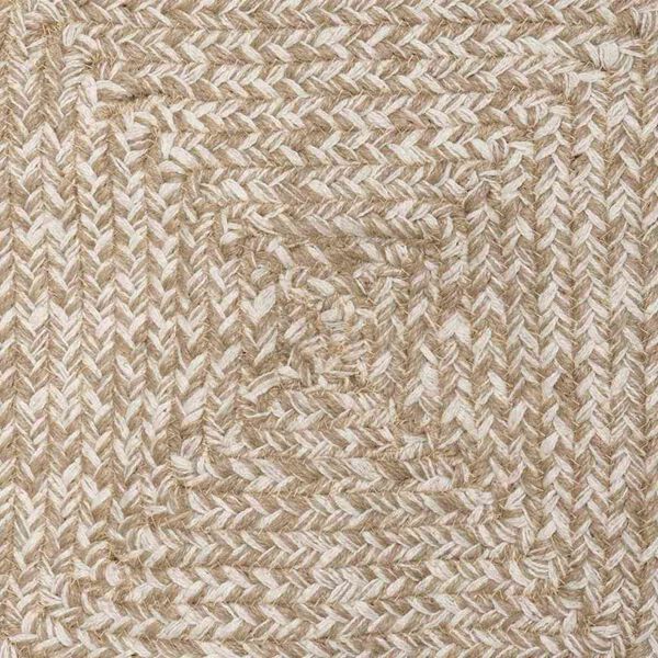 vidaXL Tapis de surface Carr&eacute; Naturel et Blanc 200 x 200 cm Jute