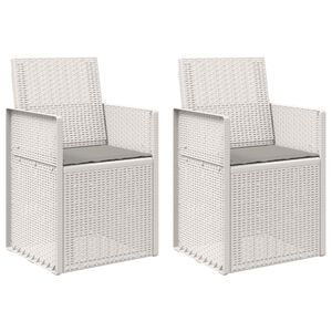 vidaXL Chaises de jardin salle &agrave; manger 2 pcs Blanc et gris clair PP