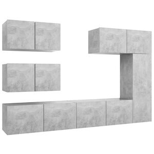 vidaXL Ensemble de meubles TV 6 pcs Gris b&eacute;ton Bois d'ing&eacute;nierie