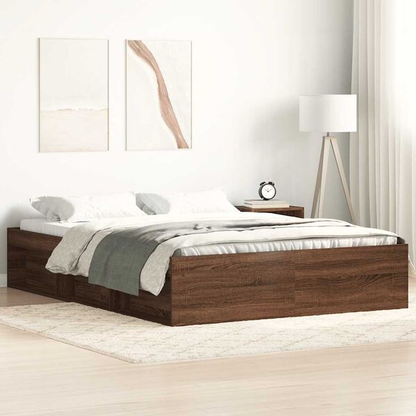 vidaXL Cadre de lit sans matelas ch&ecirc;ne marron 120x200 cm