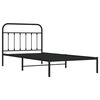 vidaXL Cadre de lit m&eacute;tal sans matelas avec t&ecirc;te de lit noir 107x203cm
