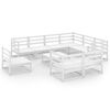 vidaXL Salon de jardin 10 pcs blanc bois de pin massif