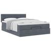 vidaXL Cadre de lit ottoman avec matelas gris fonc&eacute; 140x200 cm velours