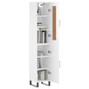 vidaXL Buffet haut Blanc brillant 34,5x34x180 cm Bois d'ing&eacute;nierie