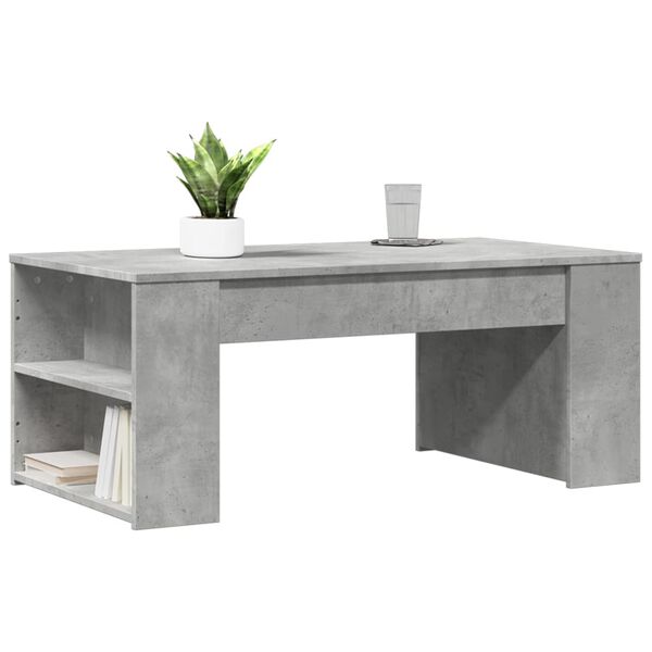 vidaXL Table basse gris b&eacute;ton 102x55x42 cm bois d'ing&eacute;nierie