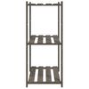 vidaXL Support de rangement &agrave; 3 niveaux gris 80x38x90 cm bois de pin