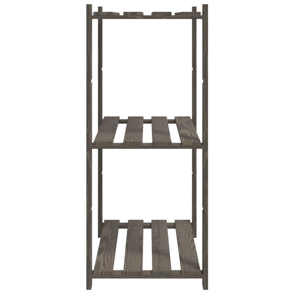 vidaXL Support de rangement &agrave; 3 niveaux gris 80x38x90 cm bois de pin