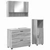 vidaXL Ensemble de mobilier de salle de bain 3 pi&egrave;ces Gris Sonoma