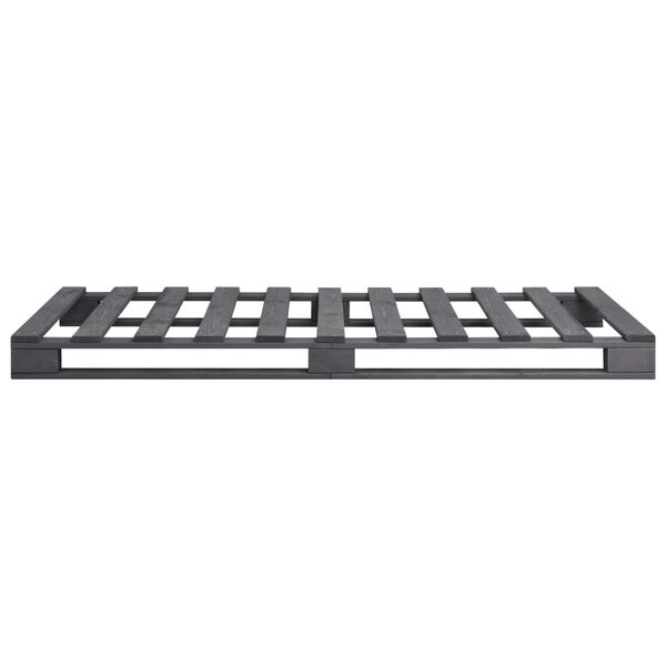 vidaXL Cadre de lit de palette Gris Bois de pin massif 90x200 cm