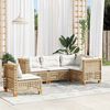 vidaXL Salon de jardin avec coussins 5 pcs beige r&eacute;sine tress&eacute;e