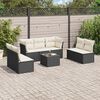 vidaXL Salon de jardin 8 pcs avec coussins noir r&eacute;sine tress&eacute;e