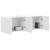 vidaXL Meuble TV mural 2 pcs Blanc 59,5 x 31 x 40 cm Bois d'ing&eacute;nierie