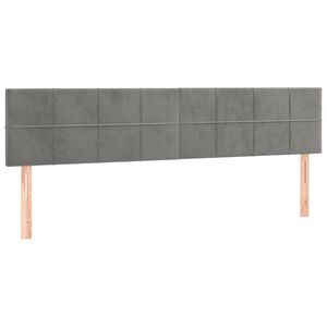 vidaXL T&ecirc;tes de lit 2 pcs Gris clair 100x5x78/88 cm Velours