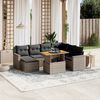 vidaXL Salon de jardin 8 pcs avec coussins gris r&eacute;sine tress&eacute;e