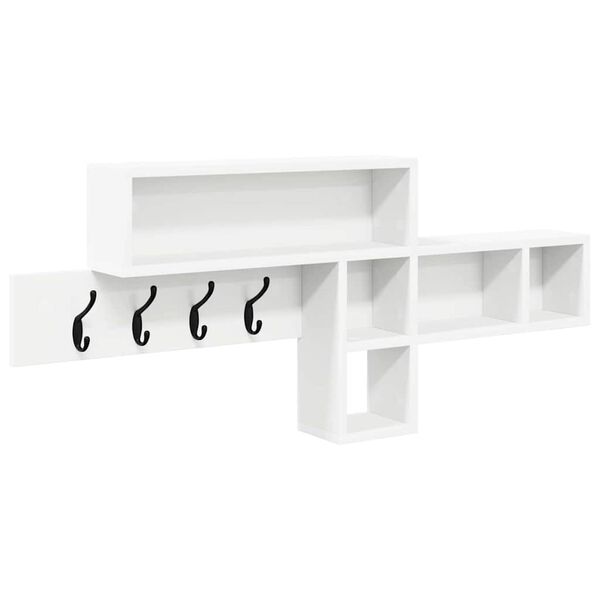 vidaXL Porte-manteau mural Blanc 100 x 12 x 43,5 cm Bois d'ing&eacute;nierie