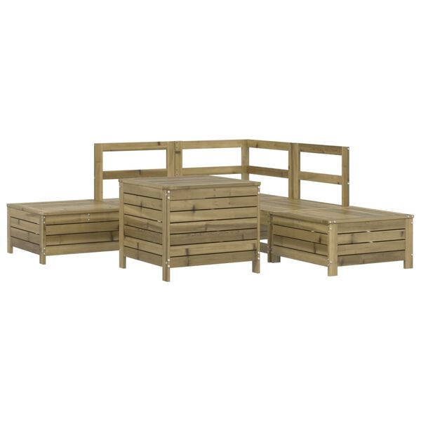 vidaXL Salon de jardin 6 pcs bois de pin impr&eacute;gn&eacute;