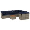vidaXL Salon de jardin 10 pcs avec coussins gris r&eacute;sine tress&eacute;e