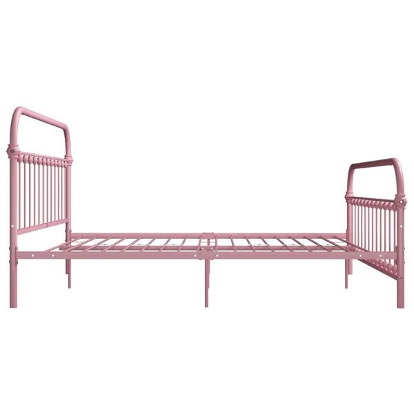 vidaXL Cadre de lit sans matelas rose m&eacute;tal 180x200 cm