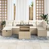 vidaXL Ensemble de canapé de jardin 8 pcs Beige Poly rotin