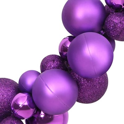 vidaXL Guirlande de Noël avec boules violet 175 cm polystyrène
