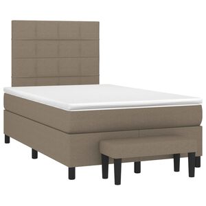 vidaXL Sommier &agrave; lattes de lit avec matelas taupe 120x190 cm tissu